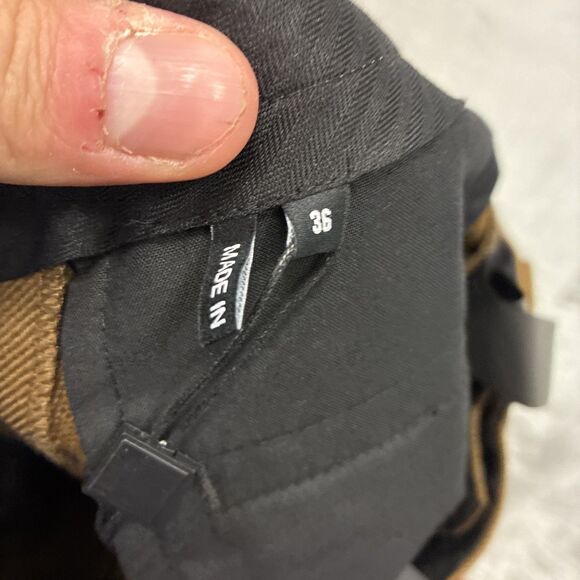 The Kooples Wooly Pique Brown Trouser Pants Pleated NWT 30x32 Wool Preppy - Picture 6 of 7